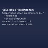 Venerdì 28 febbraio: sospensione temporanea di tutti i servizi di prenotazione per manutenzione